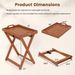 Outdoor Wood Tray Table Portable Side End Table With Folding Frame_maomaolike.com
