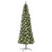 9 Ft Pre-Lit Snow-Dipped Artificial Christmas Tree With Realistic Branches, 460 LED Lights, Pine Cones, Red Berries And 1298 Tips_maomaolike.com