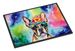 Boston Terrier Hippie Dawg Doormat Front Door Mat Indoor Outdoor Rugs For Entryway, Non Slip Washable Low Pile, 24H X 36W_maomaolike.com