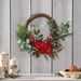 23.5" POINSETTIA/BERRY/EUCALYPTUS HALF Wreath_maomaolike.com