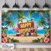 Tropical Hawaii Happy Birthday Banner - 2D Flat Polyester Backdrop, Wall Hanging Photo Props, Party Decor_maomaolike.com