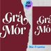 Grá Mór Typography Painting Poster, Deep Burgundy Background With White Ornate Script Poster, Stylish Wall Decor For Living Room, Bedroom_maomaolike.com