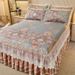 Summer Bed Skirt Style Ice Silk Cooling Three-Piece Set 1.8m Machine Washable Foldable Air Conditioning 1.5m Soft Mat_maomaolike.com