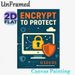 Cybersecurity Encryption Painting Poster, Vibrant Flat Graphic Design Poster, Features Lock, Shield And Computer With Circuit Elements, Delivers_maomaolike.com