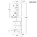 Storage Cabinet With 2 Doors And 4 Drawers For Bathroom, Office, Adjustable Shelf, MDF Board With Painted Finish_maomaolike.com