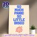 Disco Themed Slogan Painting Poster, Minimalist Blue Typography & Red Disco Ball Poster, Playful Retro Wall Decor Ideal For Living Room, Entertainment_maomaolike.com