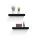 Floating Shelves 18.11" Wall Mounted Wood Shelves For Bathroom, Bedroom, Living Room, Kitchen, Hanging Shelf For Books/Storage/Decor With Invisible Brackets, Built-in LED Lighting, Black_maomaolike.com