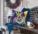 Keeshond King Of Mardi Gras Throw Pillow Machine Washable, Indoor Outdoor Decorative Pillow For Couch, Bed Or Patio, 18Hx18W_maomaolike.com