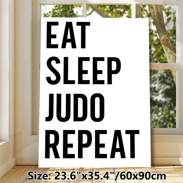 Judo Themed Painting Poster, Bold Black-and-White Text Poster, Motivational Slogan Design, Ideal For Gym And Home Wall Decor_maomaolike.com