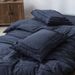 Modern Minimalist Bedding Set - Navy Blue & Earthy Yellow Twin/Queen/King Size | High-Quality Polyester With Active Printing & Twill Weave_maomaolike.com