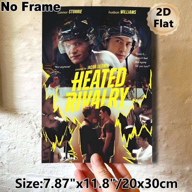 Ice Hockey Heated Rivalry Painting Poster, Dramatic Sports-themed Poster, Features Intense Ice Hockey Players And Confrontational Scenes, Ideal For_maomaolike.com
