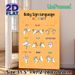 Baby Sign Language ASL Chart Painting Poster, Vibrant Cartoon-style Hand Gesture Illustration Poster, Clear Visual Guide To Learn Basic Sign Language_maomaolike.com