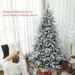 7 Ft Snow Flocked Artificial Christmas Tree With 1401 Tips, Foldable Metal Stand, Easy Assembly, Hinged Xmas Tree For Home, Office, Holiday, Green_maomaolike.com