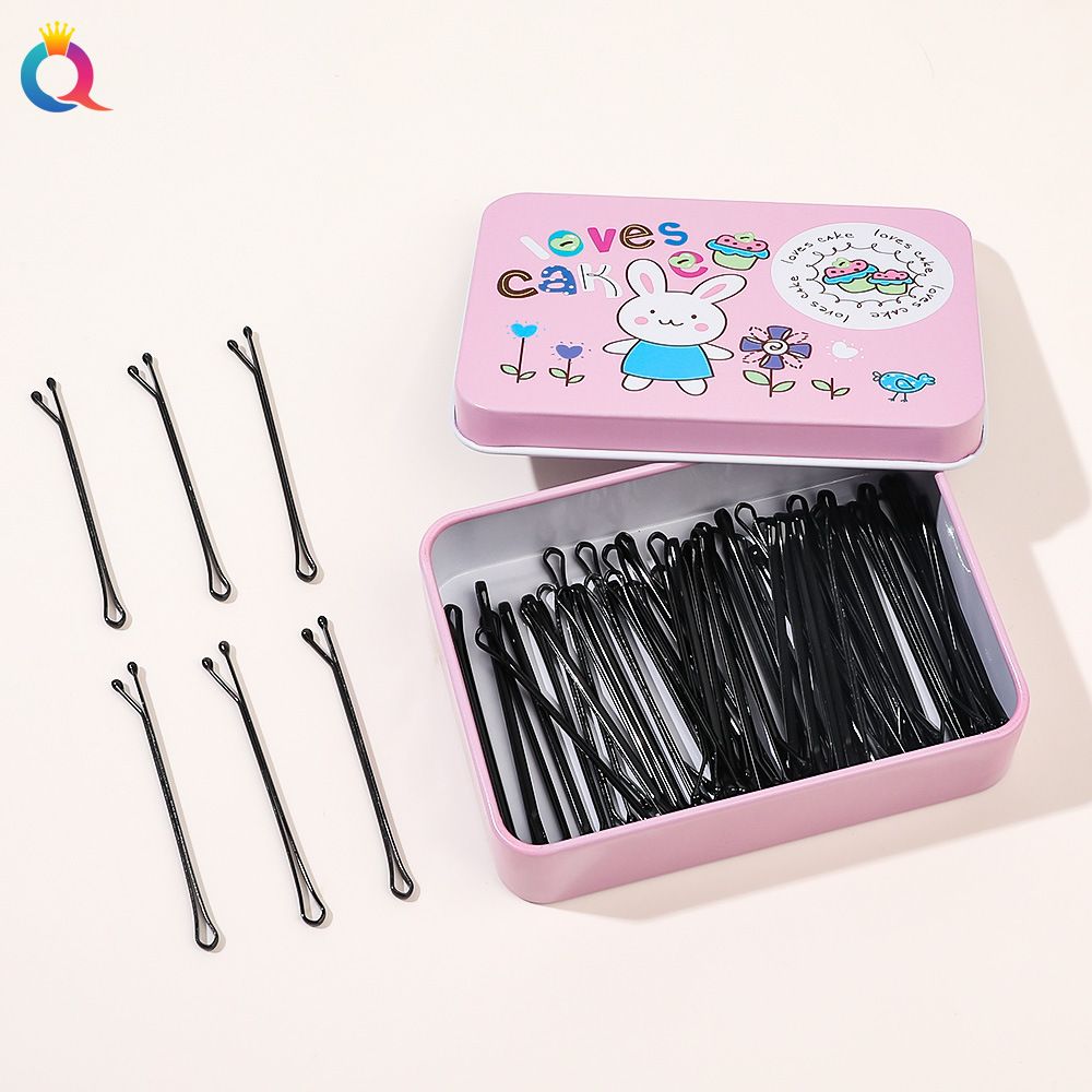 Unisex Black metal fixed hair inline clip disc hair clip Broken hair steel clip small hair clip children hair accessories_maomaolike.com