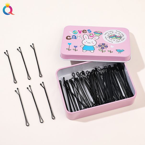 Unisex Black metal fixed hair inline clip disc hair clip Broken hair steel clip small hair clip children hair accessories_maomaolike.com