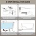 49'' X 28'' Acrylic Freestanding Soaking Bathtub, Square-shape Japanese Soaking Hot Tub, Sit-In Design With Chrome Overflow And Drain, Available For Express Delivery, Glossy Black 26AMA-49B_maomaolike.com