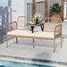 2-Seat PE Rattan Outdoor Loveseat With Built-in Coffee Table And Soft Cushions For Patios, Porches, Backyards, Etc_maomaolike.com