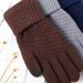 Zhuoxinder 1 Pair Winter Men Women Knitting Touch-screen Non-slip Gloves Warmer Mittens-Black_maomaolike.com