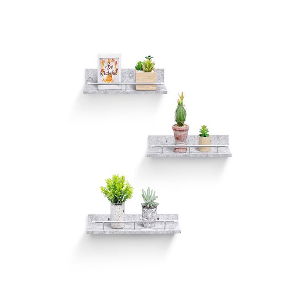 Floating Shelves 15.7 Wall Mounted Wood Shelves For Bathroom, Bedroom, Living Room, Kitchen, Hanging Shelf For Books Storage Decor With Invisible Brackets, Grey_maomaolike.com