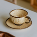 Vintage Kiln Transformed Glazed Relief Flower Ceramic Coffee Cup And Plate Set_maomaolike.com