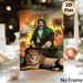 Islamic Religious Figure With Lion Painting Poster, Vivid Realistic Artistic Poster, Depicting Revered Figure With Lion, Domed Mosque, Doves And Palm_maomaolike.com