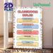 Classroom Rules Painting Poster, Vibrant Doodle-style Poster, Clear Classroom Conduct Guidelines To Foster Orderly Learning Atmosphere, Suitable For_maomaolike.com