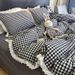 Wholesale INS Japanese Pure All Simple Nordic Style Washed Cotton Lace Trim Plaid Four-Piece Set_maomaolike.com