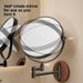 Punch-Free Walnut Bathroom Makeup Mirror, Folding Wall-Mounted Beauty Mirror For Home Use, Hotel Bathroom Mirror_maomaolike.com