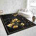 Living Room Rug Large Size Gorgeous Gold Frame Design Bedroom Rug Plush Thickened Machine Washable Thickened Underlay Interior Decorative Rug_maomaolike.com