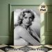 Vintage Hollywood Female Portrait Painting Poster, Monochrome Retro Glamour Poster, Elegant Nostalgic Artwork Ideal For Living Room, Bedroom Wall_maomaolike.com