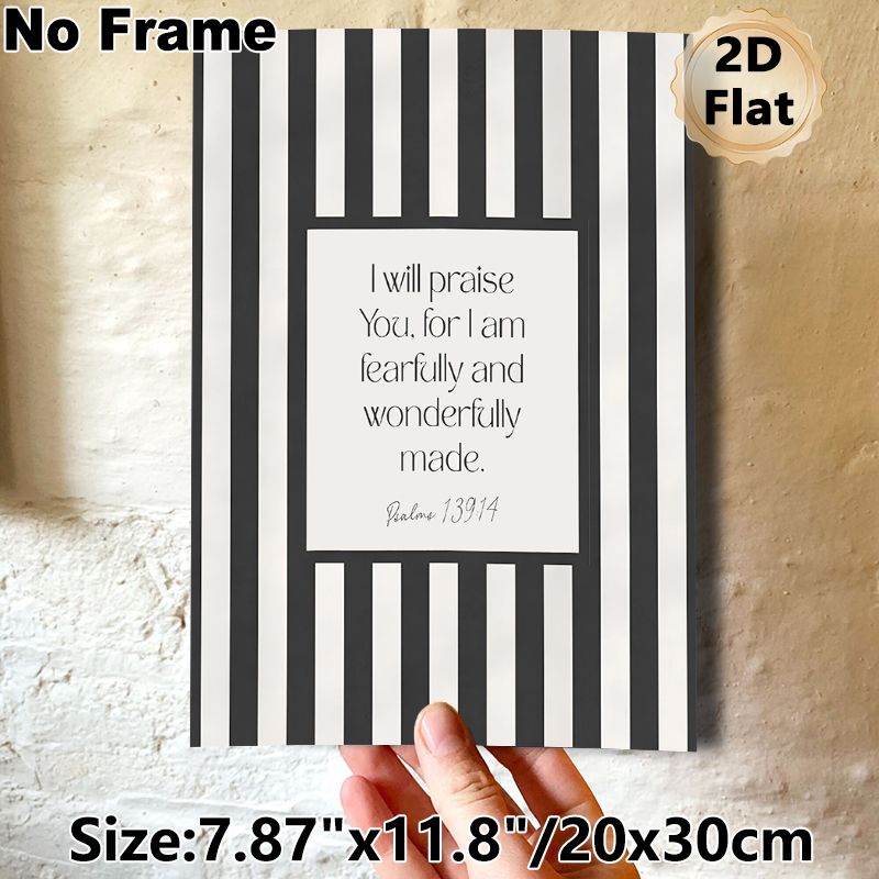 Bible Verse Painting Poster, Minimalist Black & White Striped Poster, Inspirational Religious Scripture Decor Ideal For Living Room, Bedroom And Study_maomaolike.com