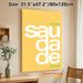 Typography Themed Painting Poster, Warm Yellow Minimalist Typographic Poster, Sleek Bold Text Design Ideal For Living Room, Bedroom, Café_maomaolike.com