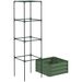 Outsunny Galvanized Raised Garden Bed, 24" X 24" X 11.75" Outdoor Planter Box With Trellis Tomato Cage And Open Bottom For Climbing Vines, Vegetables, Flowers In Backyard, Garden, Patio, Green_maomaolike.com