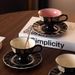Light Luxury Ceramic Coffee Cup Set, Niche Retro High Footed Coffee Cup Plate, High Appearance Afternoon Tea Cup Gift Box Set_maomaolike.com