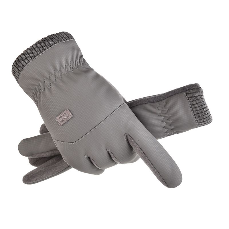 New autumn and winter fleece warm gloves outdoor riding touch screen windproof cold dew finger flip gloves men_maomaolike.com
