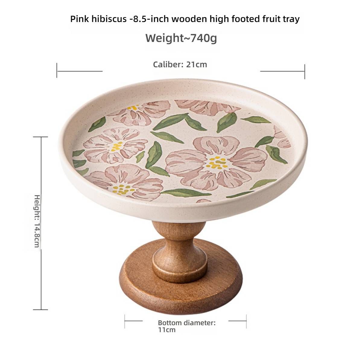 Handcrafted Wooden Pedestal Tray – Rustic Ceramic Fruit Display With Organic Texture, Multi-Level Dessert Stand For_maomaolike.com