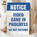 Video Game Notice Painting Poster, Vintage Distressed Text Art Poster, Clear Do-not-disturb Reminder, Ideal For Game Rooms, Bedrooms_maomaolike.com