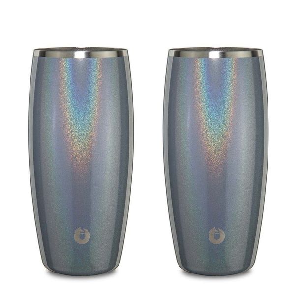 Stainless Steel Beer Glass Set, Set Of 2 - Shimmer Gray_maomaolike.com