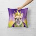 French Bulldog King Of Mardi Gras Throw Pillow Machine Washable, Indoor Outdoor Decorative Pillow For Couch, Bed Or Patio, 18Hx18W_maomaolike.com