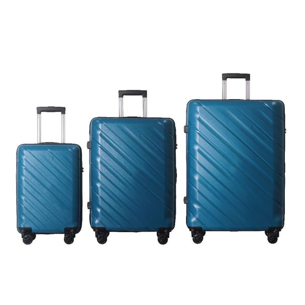 3-Piece Luggage Sets (20", 24", 28"), Suitcase With Wheels, Hardside Suitcase With Four Spinner Wheels And Scratch-Resistant Surface, Blue_maomaolike.com