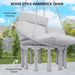Hammock Swing Chair, Macrame Hanging Chair With Large Cushion, Chain, Steel Frame For Indoor Outdoor Use, Gray_maomaolike.com