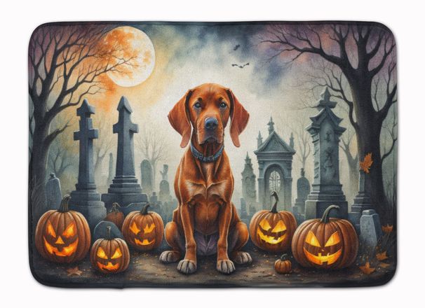 Vizsla Spooky Halloween Memory Foam Kitchen Mat Machine Washable Anti-Fatigue Mat Cushion Comfort Bath Mat Or Kitchen Rug_maomaolike.com