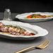 Rock Pattern Pure White Ceramic Plating Dish Oval Deep Steamed Fish Western Food Plate Hotel Tableware_maomaolike.com