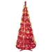 6FT Red Pop-Up Christmas Tree With 150 Warm White LED Lights, Ornaments Included – 4 Ribbons, Bow, Flowers, Snowflakes, Pine Cones & Balls – Easy Assembly & Space-Saving Holiday Décor_maomaolike.com