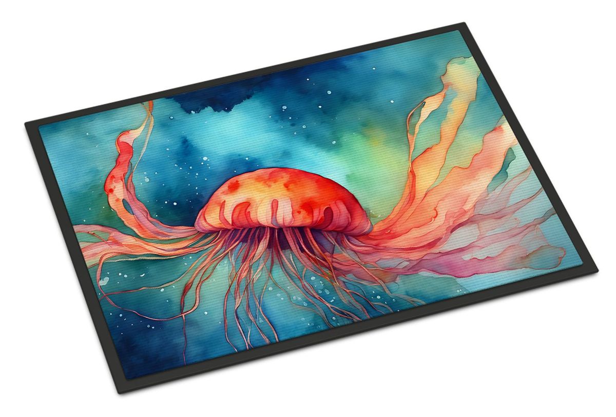 Jellyfish Doormat Front Door Mat Indoor Outdoor Rugs For Entryway, Non Slip Washable Low Pile, 24H X 36W_maomaolike.com