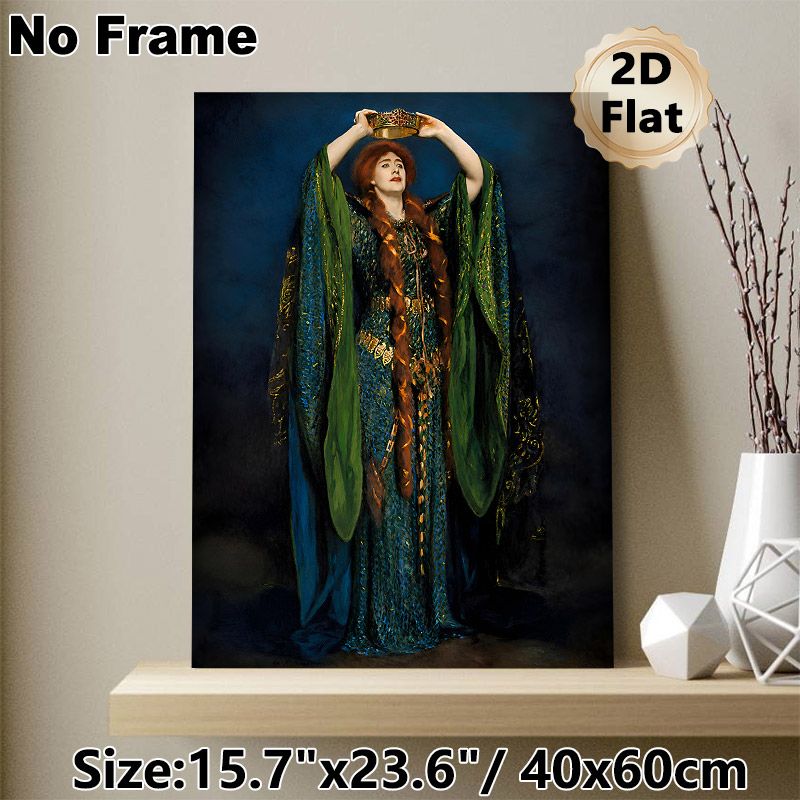 Queen Coronation Classic Portrait Painting Poster, Rich-hued Vintage Royal Figure Art Poster, Elegant Historical Artwork Suitable For Living Room_maomaolike.com