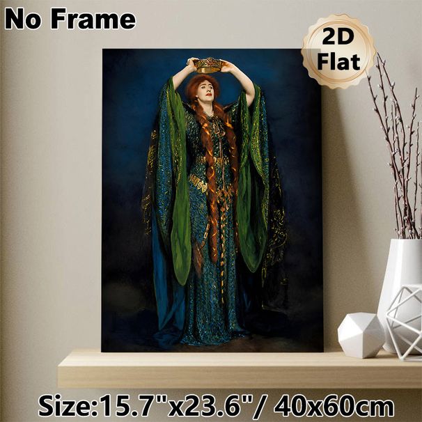 Queen Coronation Classic Portrait Painting Poster, Rich-hued Vintage Royal Figure Art Poster, Elegant Historical Artwork Suitable For Living Room_maomaolike.com