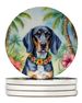 Bluetick Coonhound Luau Large Sandstone Coasters Pack Of 4 Absorbent Round Coasters Decor Gifts For Men Or Women, 4 In, Multicolor_maomaolike.com
