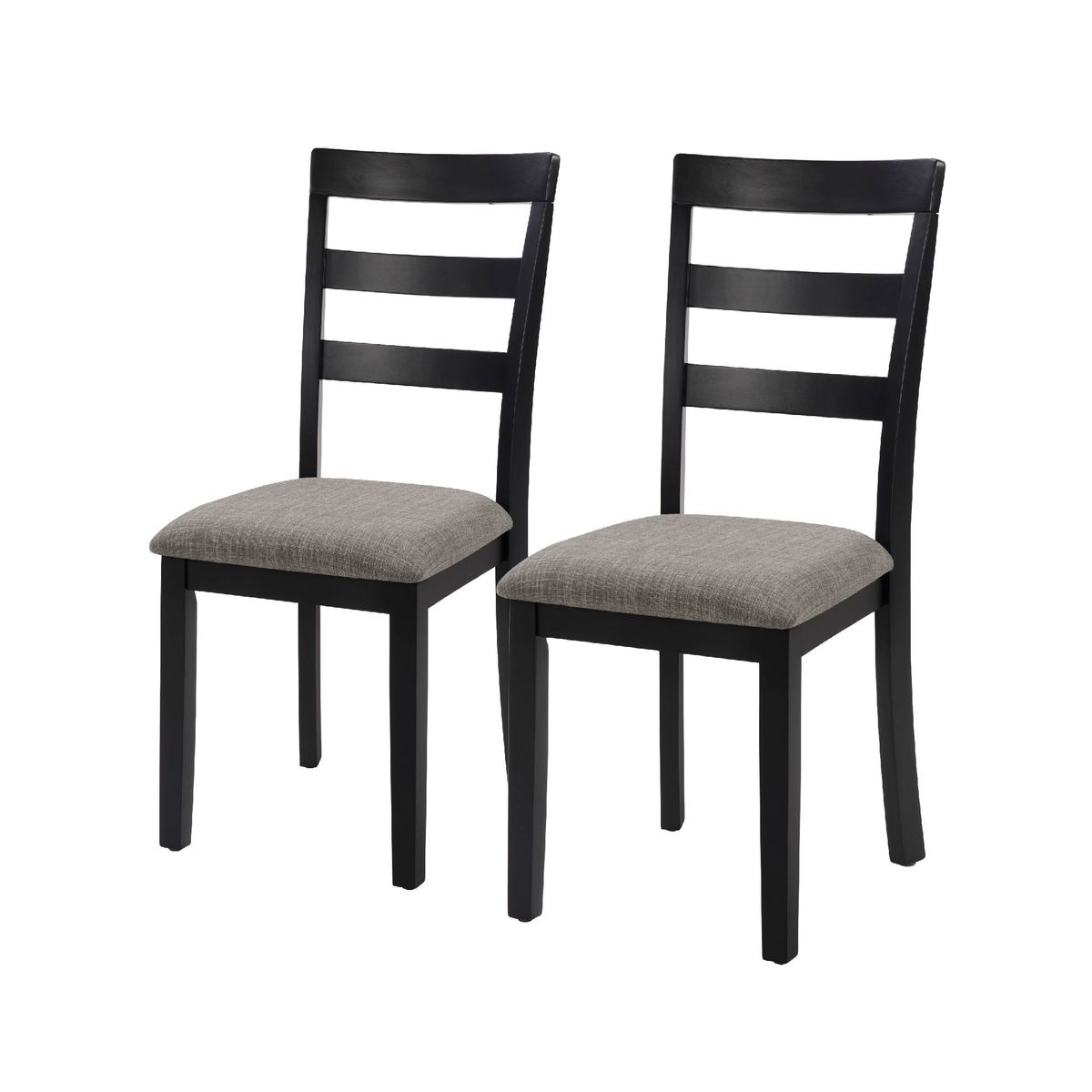 Farmhouse Style Dining Chairs Set Of 2, Wooden Kitchen Chairs, Solid Wood Legs, High Ladder Back, Non-Slip Foot Pads, Sturdy Design, 275lbs Capacity – Perfect For Dining Room Or Kitchen, Gray_maomaolike.com