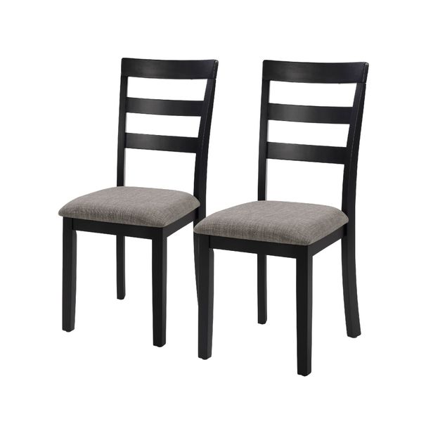Farmhouse Style Dining Chairs Set Of 2, Wooden Kitchen Chairs, Solid Wood Legs, High Ladder Back, Non-Slip Foot Pads, Sturdy Design, 275lbs Capacity – Perfect For Dining Room Or Kitchen, Gray_maomaolike.com